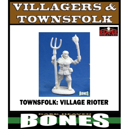 Pechetruite Miniatura Rioter – Townsfolk Village, Reaper Bones 77140, Fantasy 25mm Non Dipinta