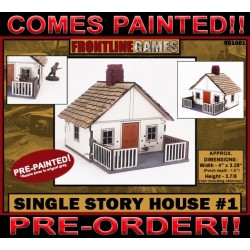 Single Story House 1 Prepainted Laser-cut 28mm Buildings WWII FRONTLINE GAMES