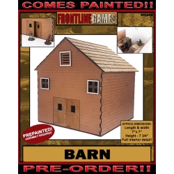 Barn Prepainted Laser-cut 28mm Buildings WWII FRONTLINE GAMES