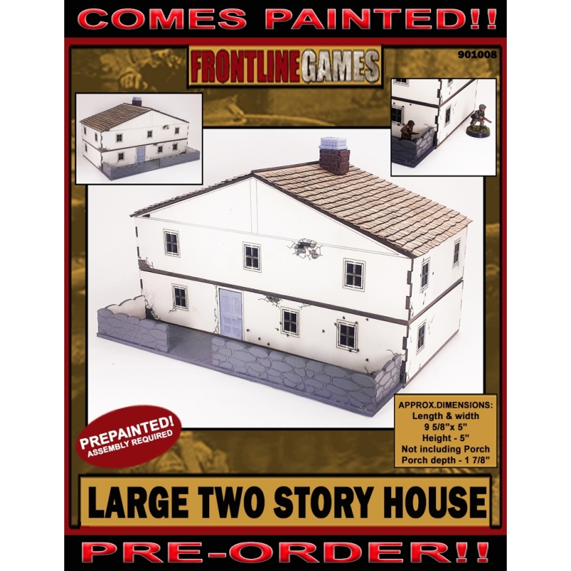 Large Two Story House Prepainted Laser-cut 28mm Buildings WWII FRONTLINE GAMES