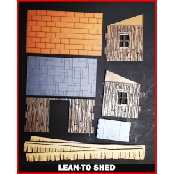 Lean-to Shed Prepainted Laser-cut 28mm Buildings WWII FRONTLINE GAMES
