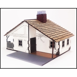 Medium L Shaped House Prepainted Laser-cut 28mm Buildings WWII FRONTLINE GAMES