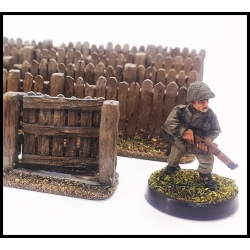 Wooden Fence Resin set 28mm terrain WWII FRONTLINE GAMES
