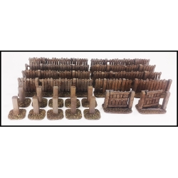 Wooden Fence Resin set 28mm terrain WWII FRONTLINE GAMES