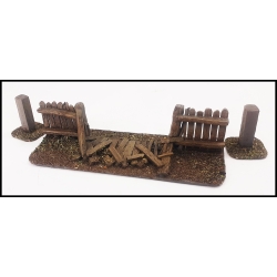 Ruined Wooden Fence 28mm Terrain WWII FRONTLINE GAMES