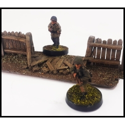 Ruined Wooden Fence 28mm Terrain WWII FRONTLINE GAMES