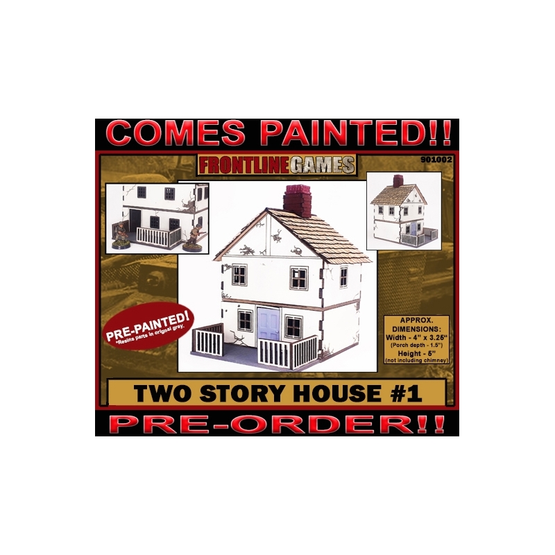 Two Story House 1 Prepainted Laser-cut 28mm Buildings WWII FRONTLINE GAMES