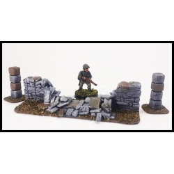 Ruined Stonewall 28mm Terrain WWII FRONTLINE GAMES