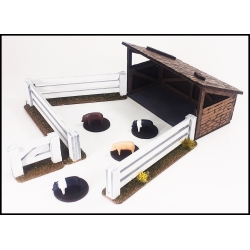 Pigpen with Pigs Prepainted Laser-cut 28mm Terrain WWII FRONTLINE GAMES