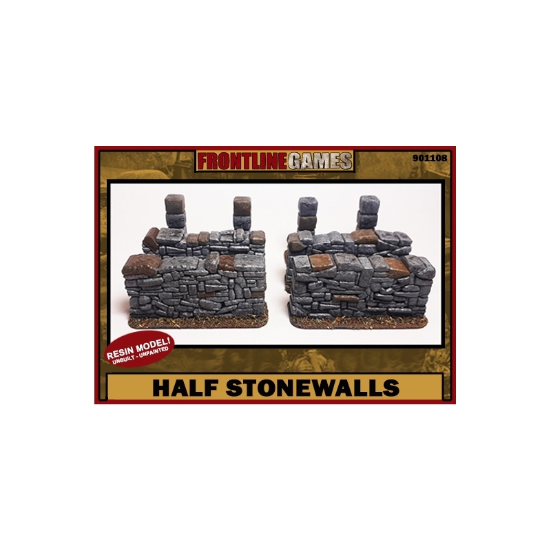 Half Stonewalls Set 28mm Terrain WWII FRONTLINE GAMES