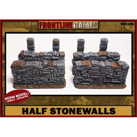 Half Stonewalls Set 28mm Terrain WWII FRONTLINE GAMES
