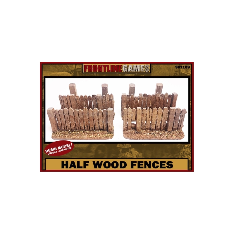 Wood Half Fences Set 28mm Terrain WWII FRONTLINE GAMES