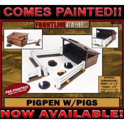 Pigpen with Pigs Prepainted Laser-cut 28mm Terrain WWII FRONTLINE GAMES