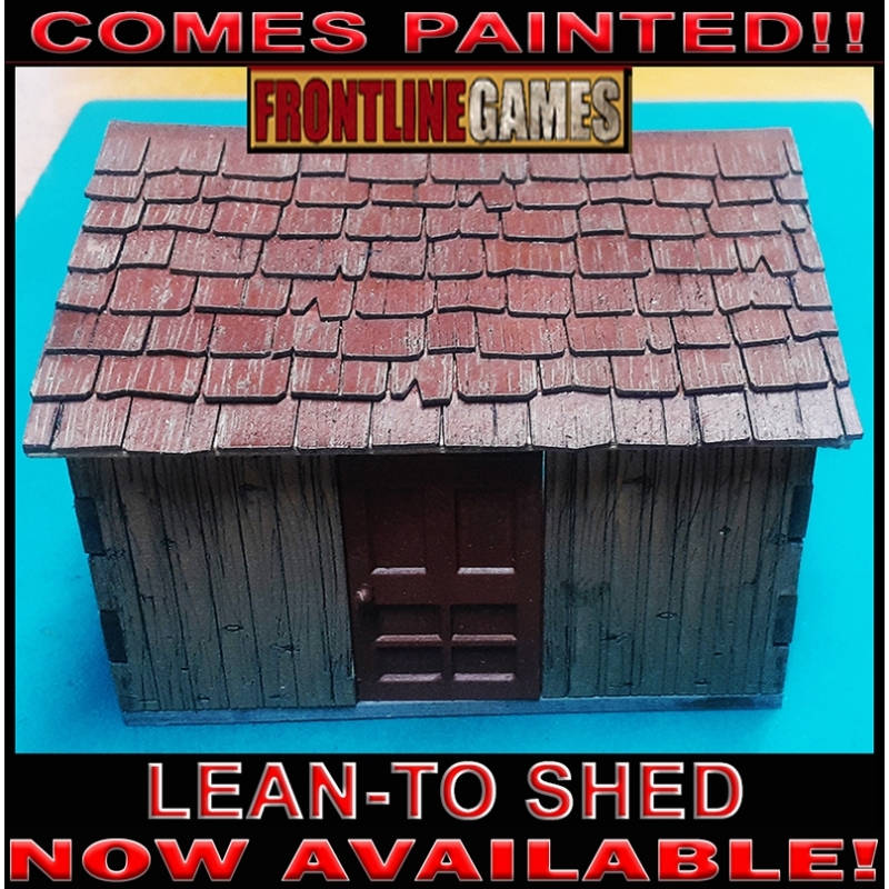Lean-to Shed Prepainted Laser-cut 28mm Buildings WWII FRONTLINE GAMES