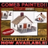 Single Story House 1 Prepainted Laser-cut 28mm Buildings WWII FRONTLINE GAMES