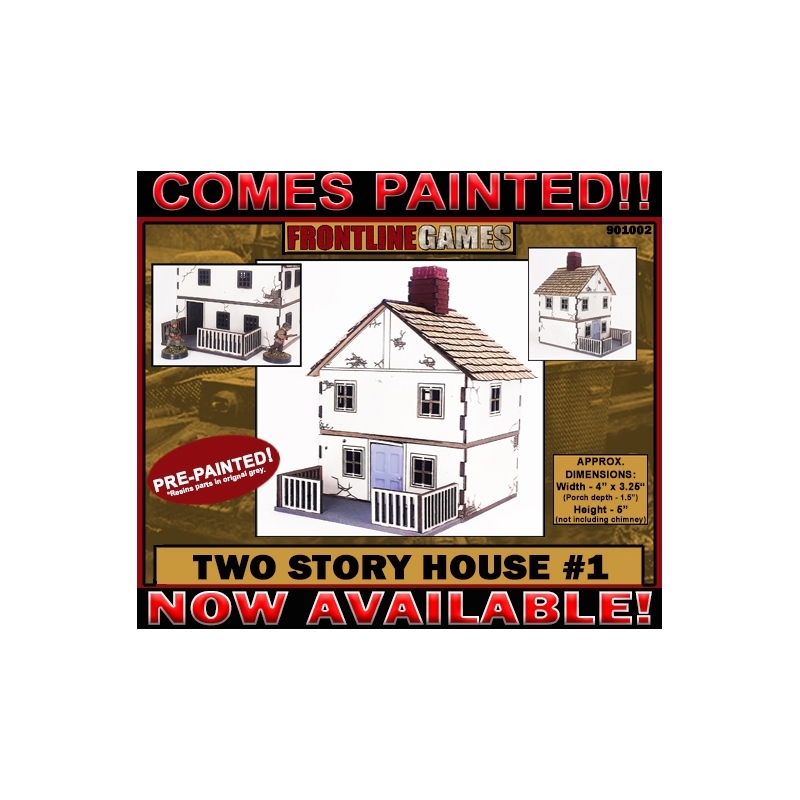 Two Story House 1 Prepainted Laser-cut 28mm Buildings WWII FRONTLINE GAMES