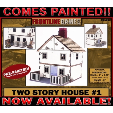Two Story House 1 Prepainted Laser-cut 28mm Buildings WWII FRONTLINE GAMES