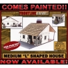Medium L Shaped House Prepainted Laser-cut 28mm Buildings WWII FRONTLINE GAMES