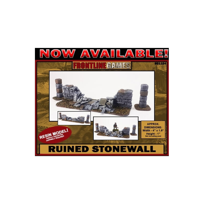 Ruined Stonewall 28mm Terrain WWII FRONTLINE GAMES