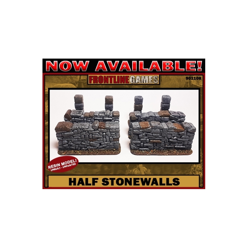 Half Stonewalls Set 28mm Terrain WWII FRONTLINE GAMES