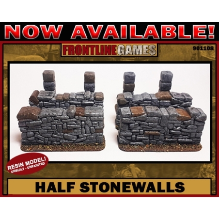 Half Stonewalls Set 28mm Terrain WWII FRONTLINE GAMES