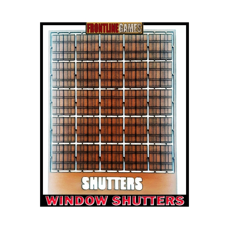 Window Shutters Prepainted Laser-cut for 28mm Buildings WWII FRONTLINE GAMES