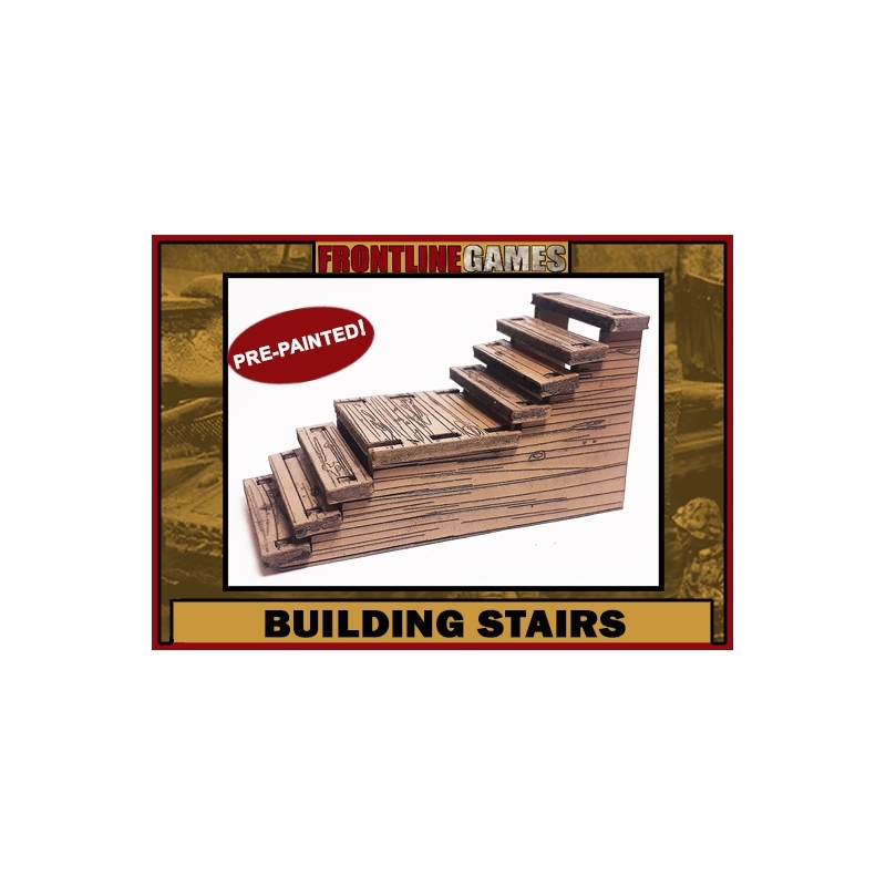 Building Stairs upgrade Prepainted Laser-cut for 28mm Buildings WWII FRONTLINE GAMES