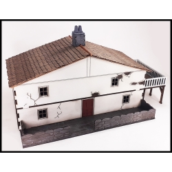 Large Two Story House w/Balcony Prepainted Laser-cut 28mm Buildings WWII FRONTLINE GAMES