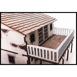 Large Two Story House w/Balcony Prepainted Laser-cut 28mm Buildings WWII FRONTLINE GAMES