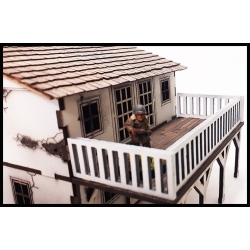 Large Two Story House w/Balcony Prepainted Laser-cut 28mm Buildings WWII FRONTLINE GAMES
