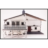Large Two Story L Shaped House w/ Balcony Prepainted Laser-cut 28mm Buildings WWII FRONTLINE GAMES