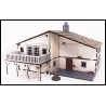 Large Two Story L Shaped House w/ Balcony Prepainted Laser-cut 28mm Buildings WWII FRONTLINE GAMES