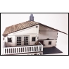 Large Two Story L Shaped House w/ Balcony Prepainted Laser-cut 28mm Buildings WWII FRONTLINE GAMES