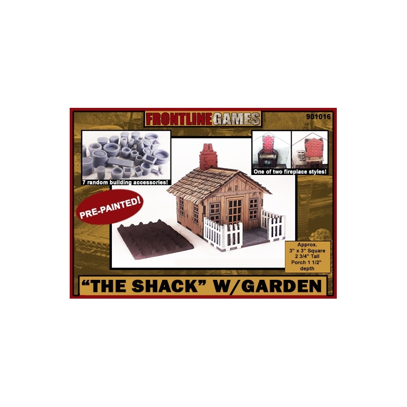 The Shack w/garden & accessories Prepainted Laser-cut 28mm Buildings WWII FRONTLINE GAMES