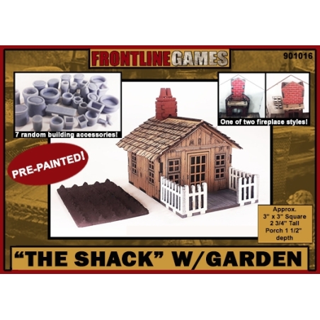 The Shack w/garden & accessories Prepainted Laser-cut 28mm Buildings WWII FRONTLINE GAMES