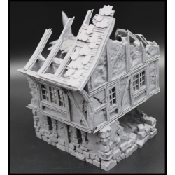 Ruined 3 Story Cottage 28mm Buildings WWII RESIN PRINTED