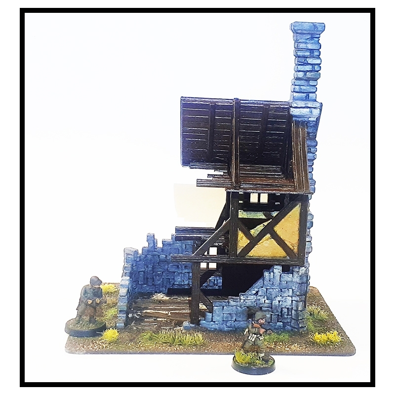 Ruined 3 Story House 28mm Buildings WWII RESIN PRINTED