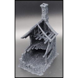 Ruined 3 Story House 28mm Buildings WWII RESIN PRINTED