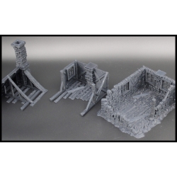 Ruined 3 Story House 28mm Buildings WWII RESIN PRINTED