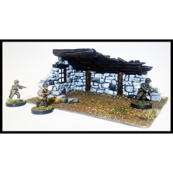 Ruined Stone House 28mm Buildings WWII RESIN PRINTED