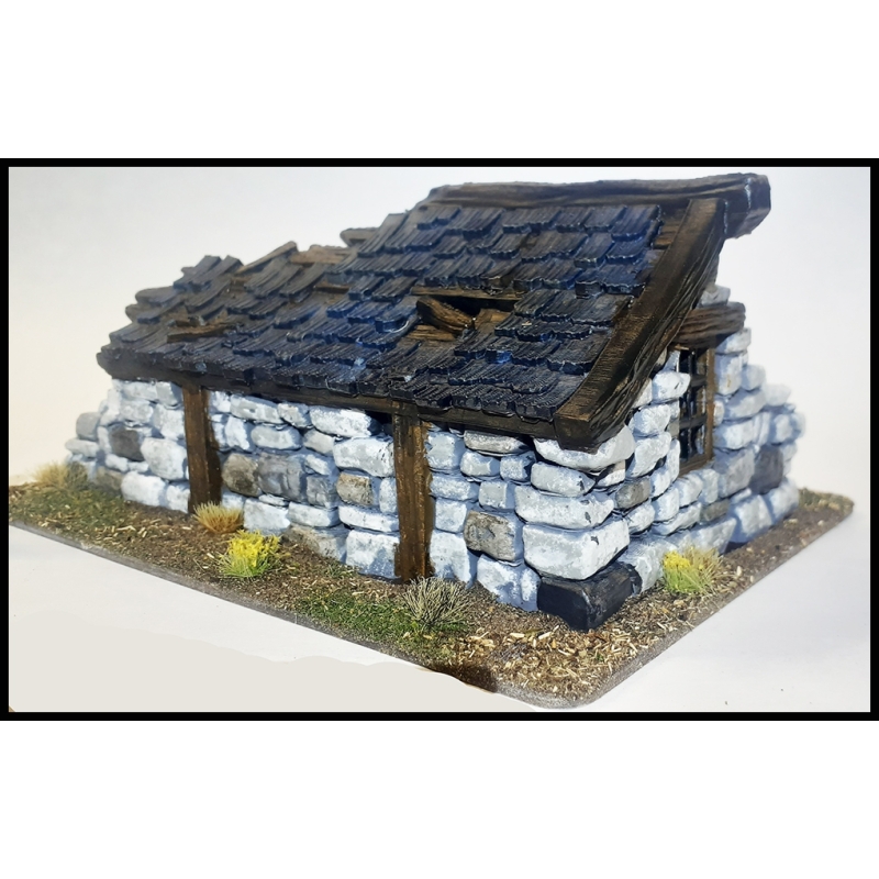 Ruined Stone House 28mm Buildings WWII RESIN PRINTED