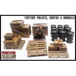 Factory Pallets Crates and Barrels 28mm WWII FRONTLINE GAMES