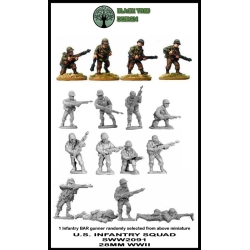 U.S. American Infantry Squad (10) 28mm WWII BLACK TREE DESIGN