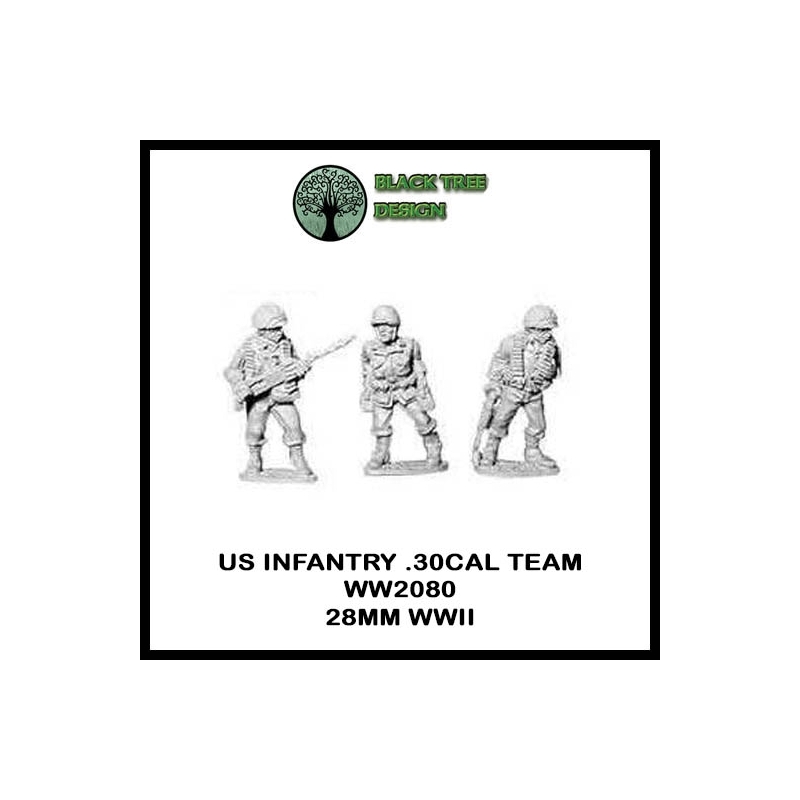 U.S. American Infantry .30 Cal LMG Team 28mm WWII BLACK TREE DESIGN