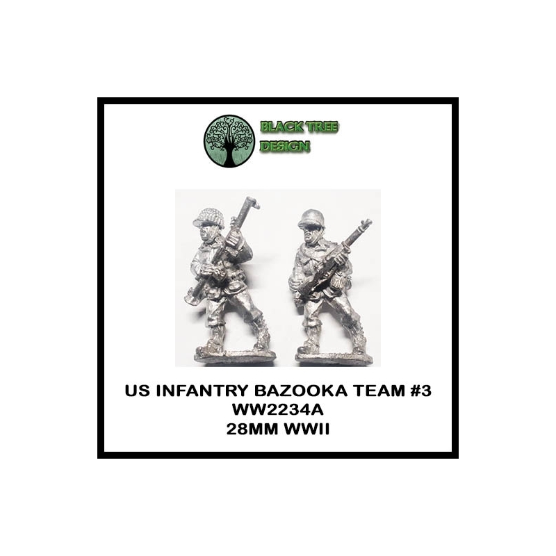 U.S. American Infantry Bazooka Team 3 28mm WWII BLACK TREE DESIGN