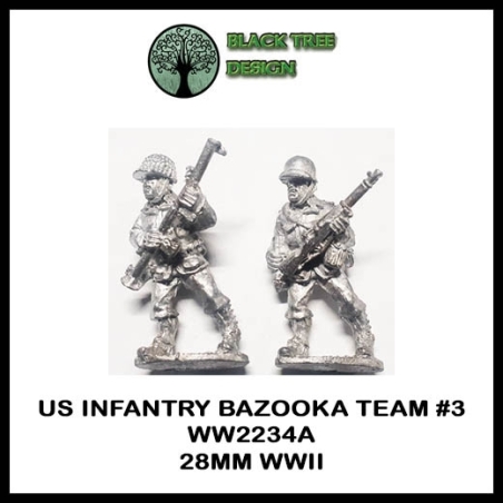 U.S. American Infantry Bazooka Team 3 28mm WWII BLACK TREE DESIGN
