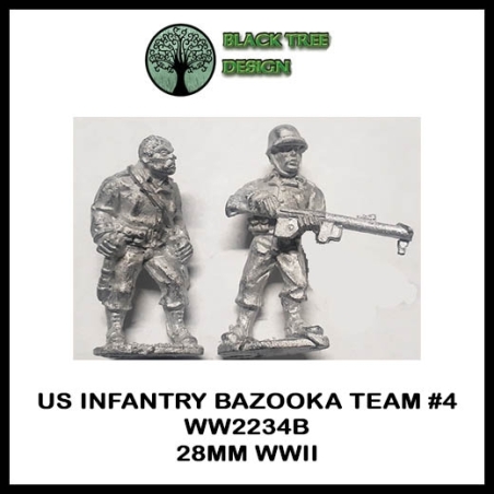 U.S. American Infantry Bazooka Team 4 28mm WWII BLACK TREE DESIGN