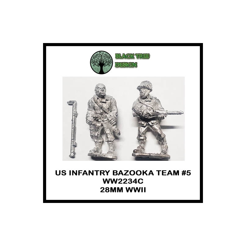 U.S. American Infantry Bazooka Team 5 28mm WWII BLACK TREE DESIGN