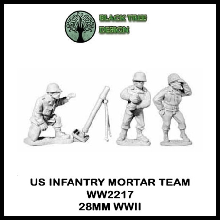 U.S. American Infantry Mortar Teams 28mm WWII BLACK TREE DESIGN