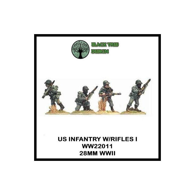 U.S. American Infantry w/Rifles I 28mm WWII BLACK TREE DESIGN